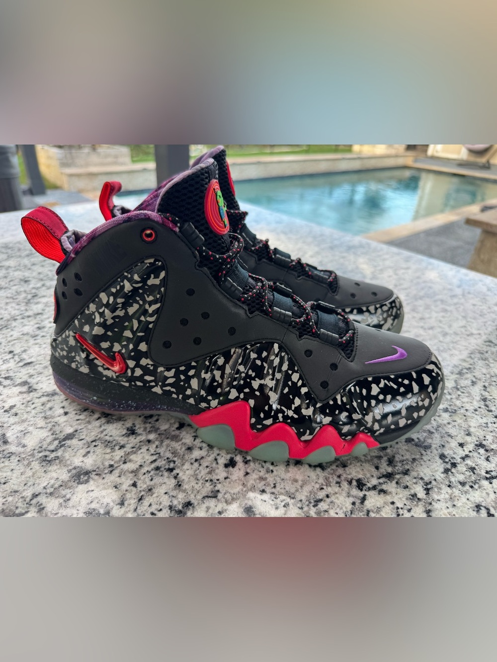 Nike Barkley Posite Max Area 72 Alien High Top Sneaker Black/Red 588527-060
